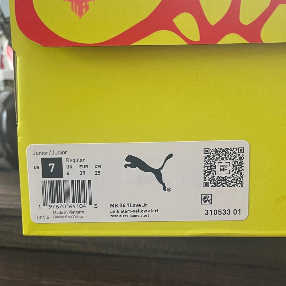 Puma Junior Sneakers - Pink Alert and Yellow